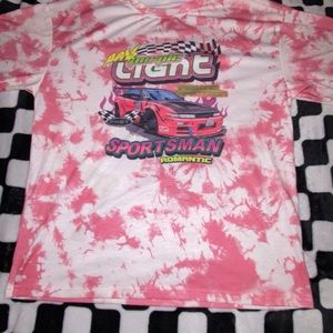 Pink tie-dye graphic tee